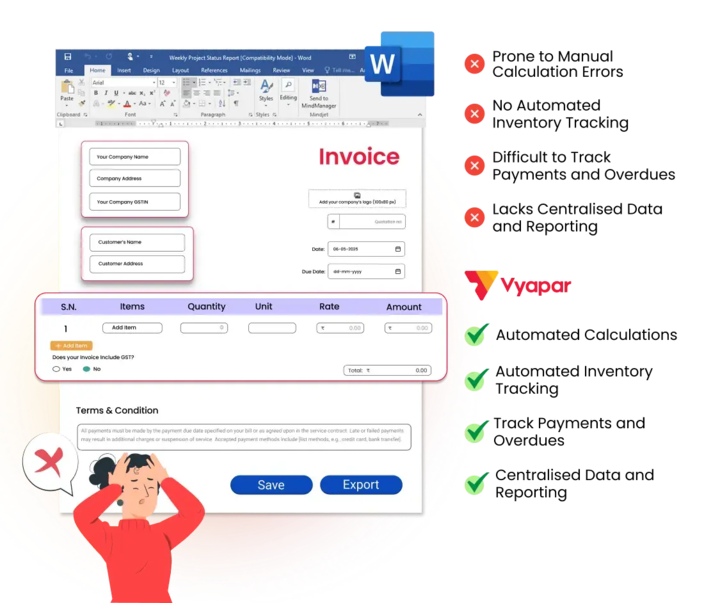 Limitations & Challenges of an MS Word Bill Format