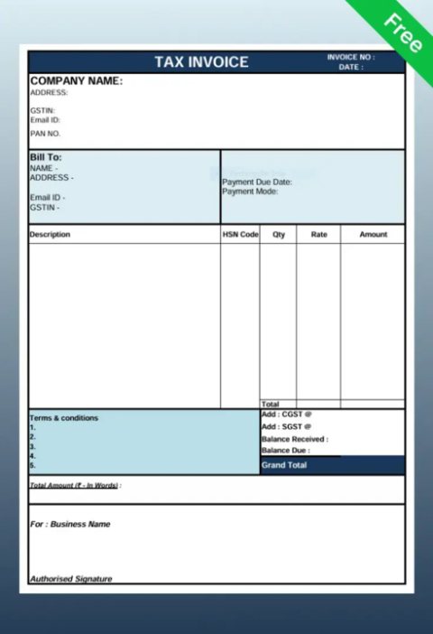 PDF Bill Format | Invoice Format PDF - Free Download