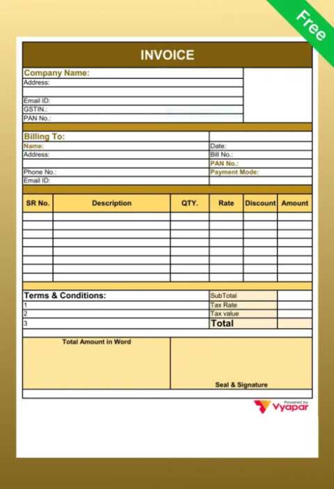 PDF Bill Format | Invoice Format PDF - Free Download