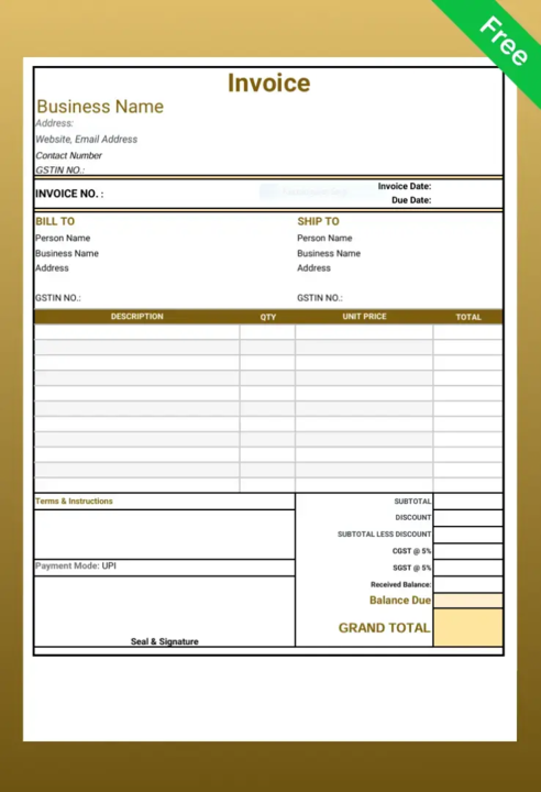Invoice with Shipping Details