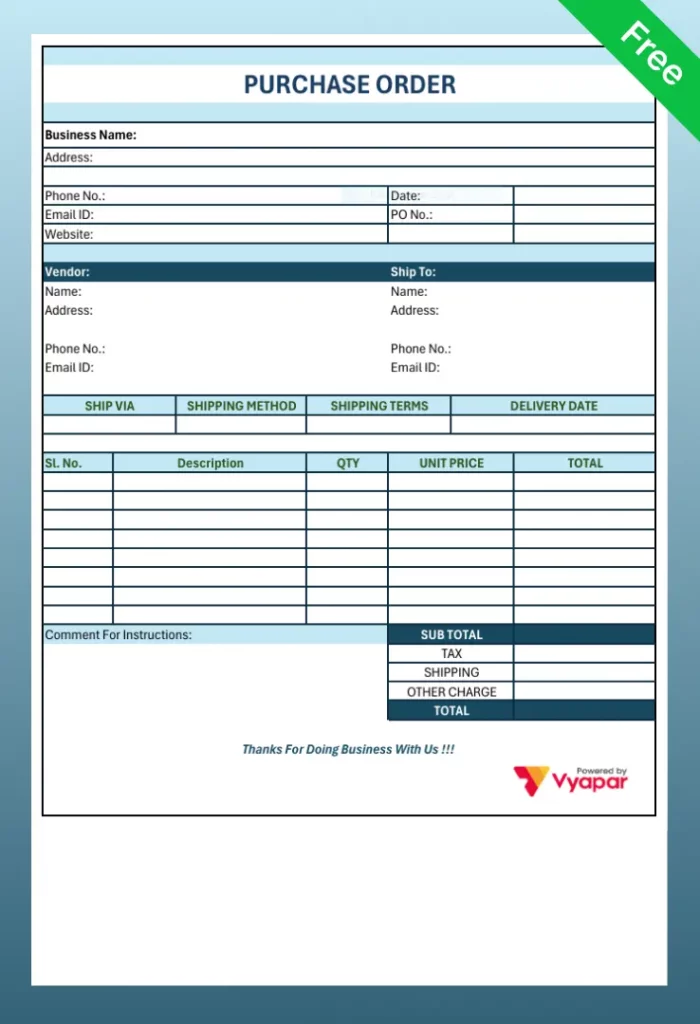 PO Format In Excel -01
