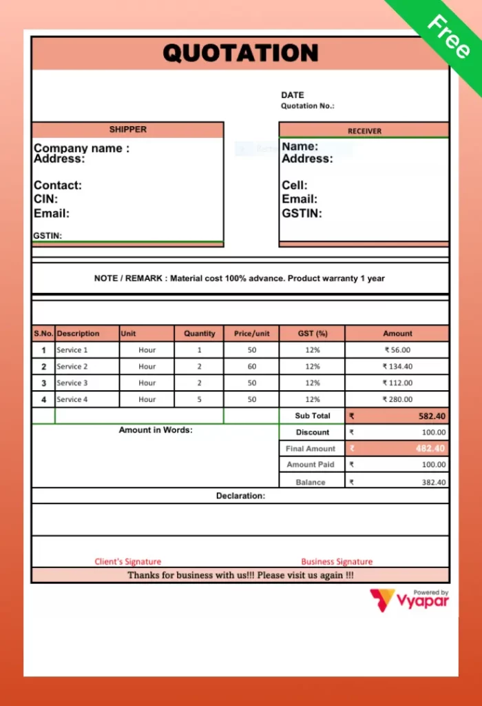 Quotation format in Excel -02