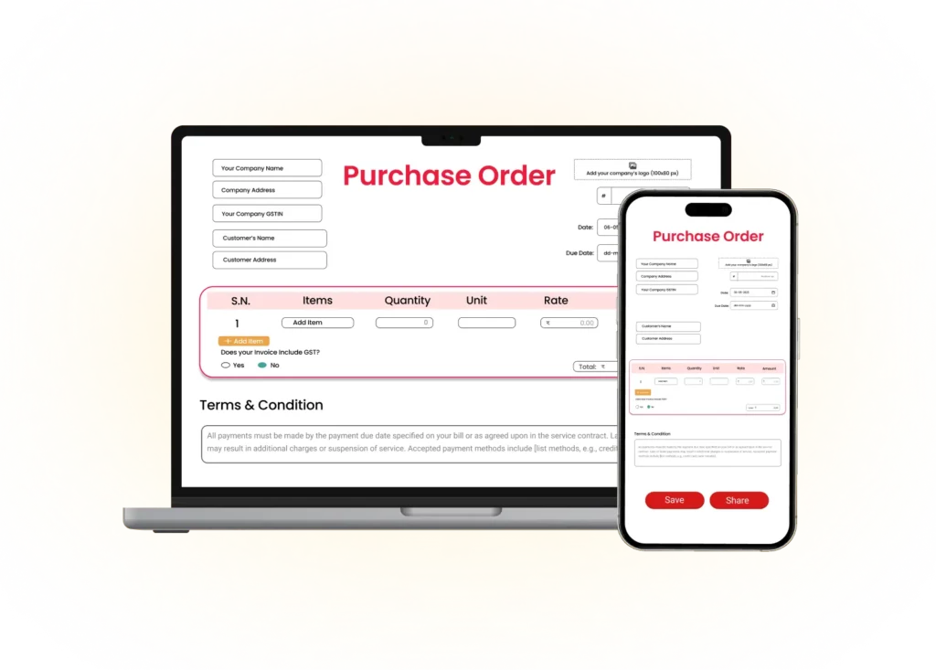 Purchase Order Generator Tool