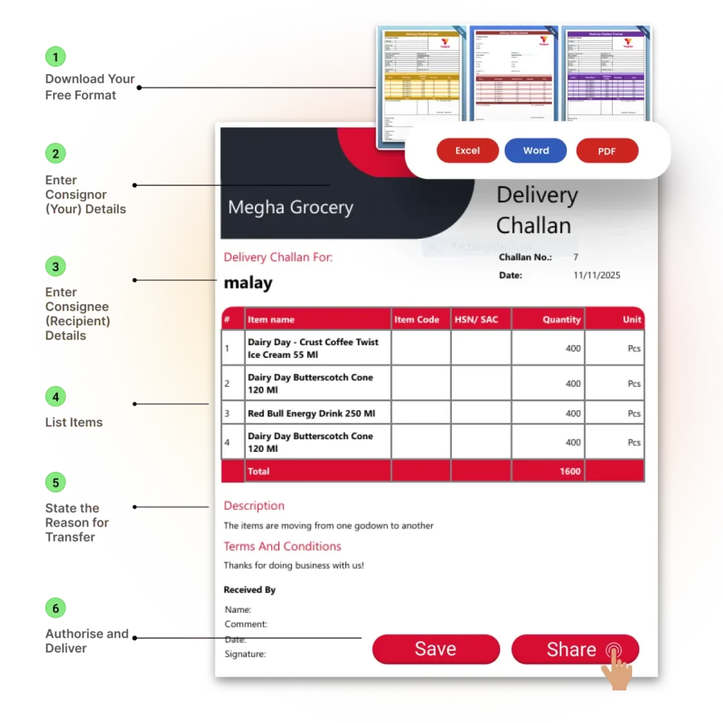 How to Use a Free Delivery Challan Format