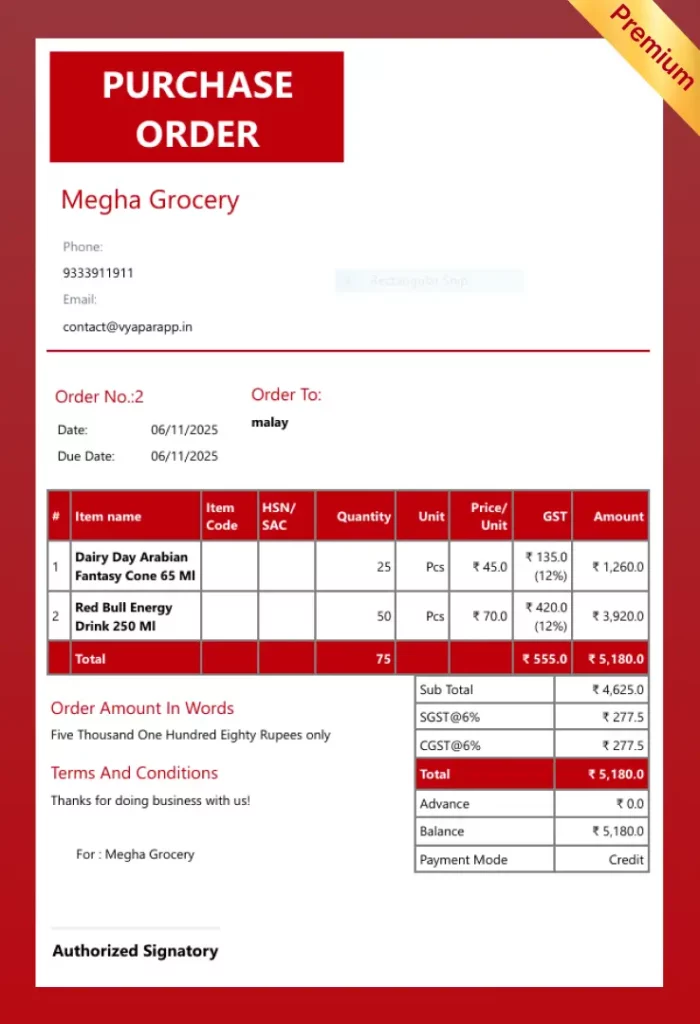 French Elite PO Format Premium