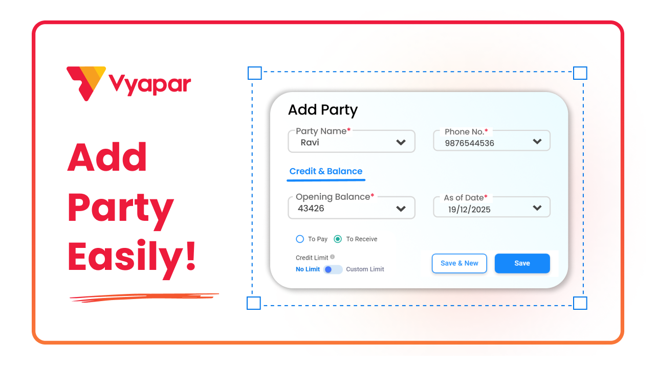 How to Add New Party in Vyapar