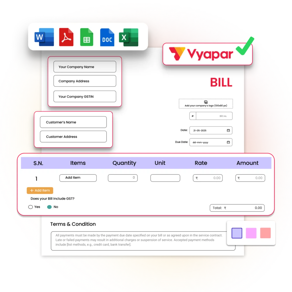 Bill Book Format Hero Image