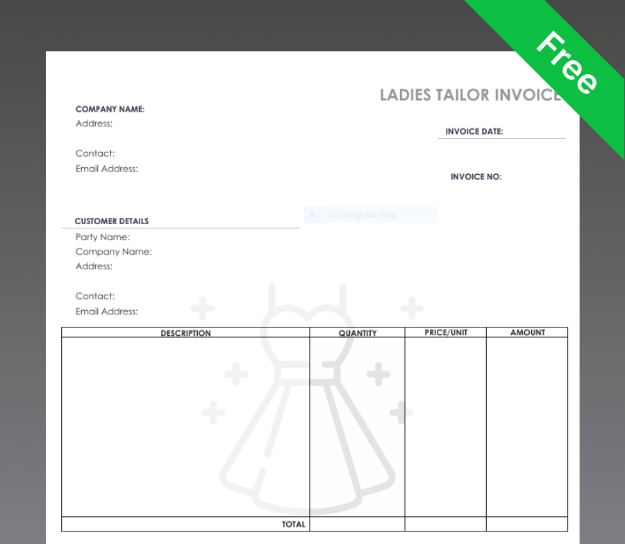 Ladies Tailor Bill Book Format