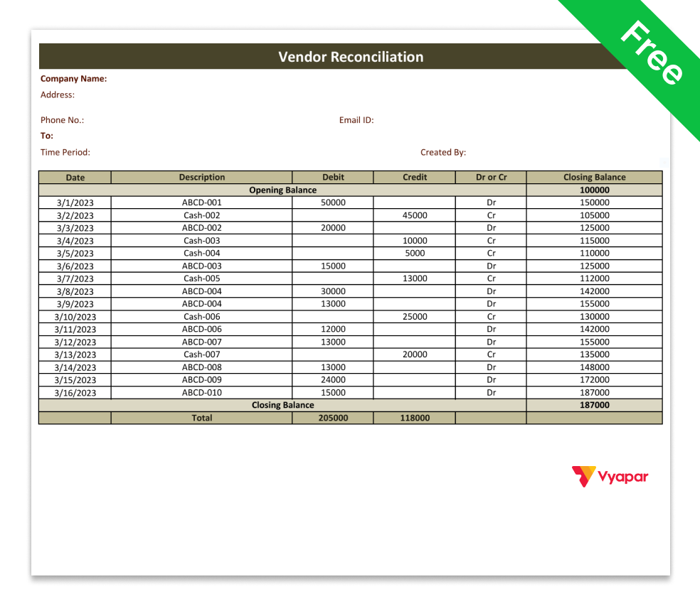Vendor Reconciliation Format in Excel-3