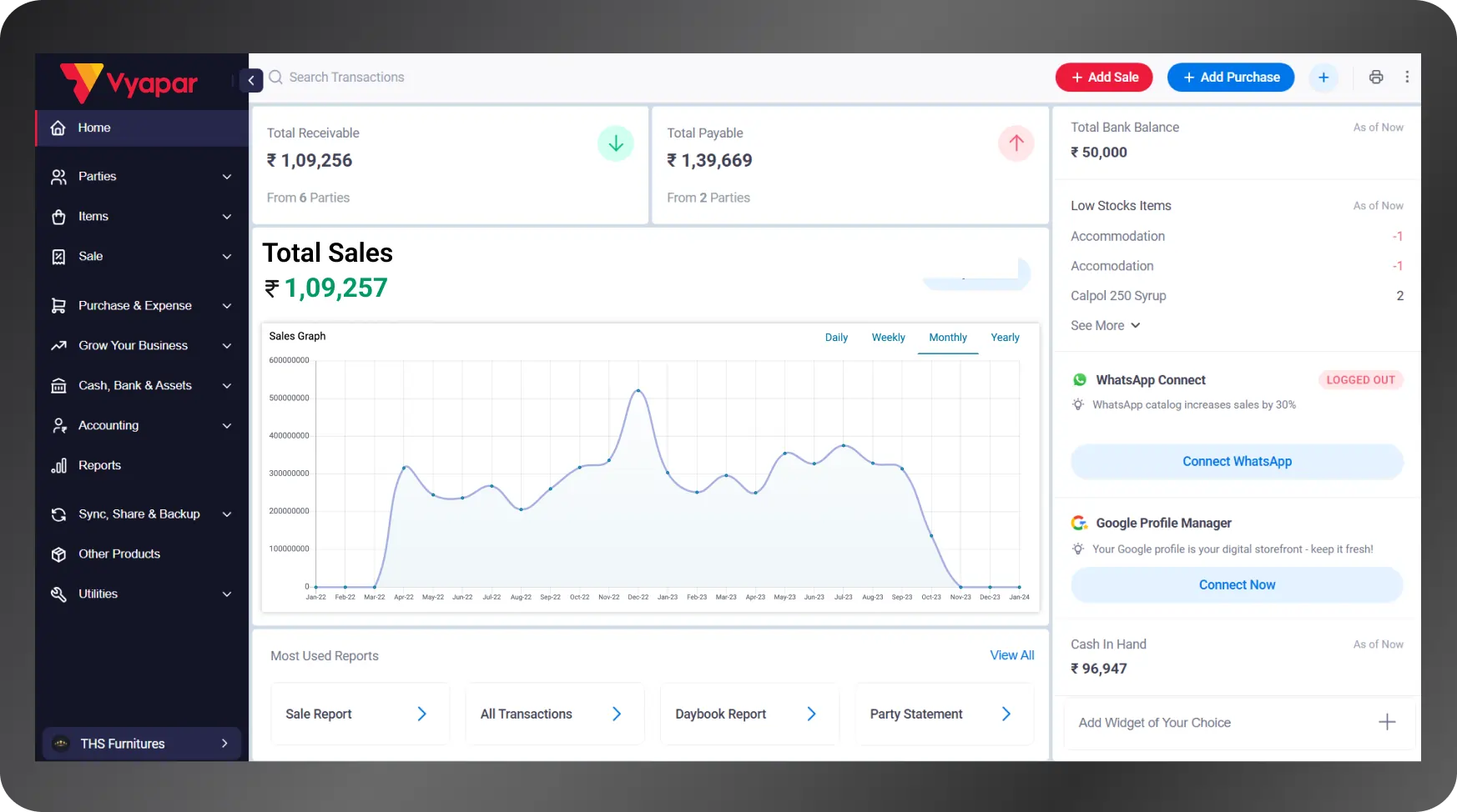 all-in-one accounting software dashboard