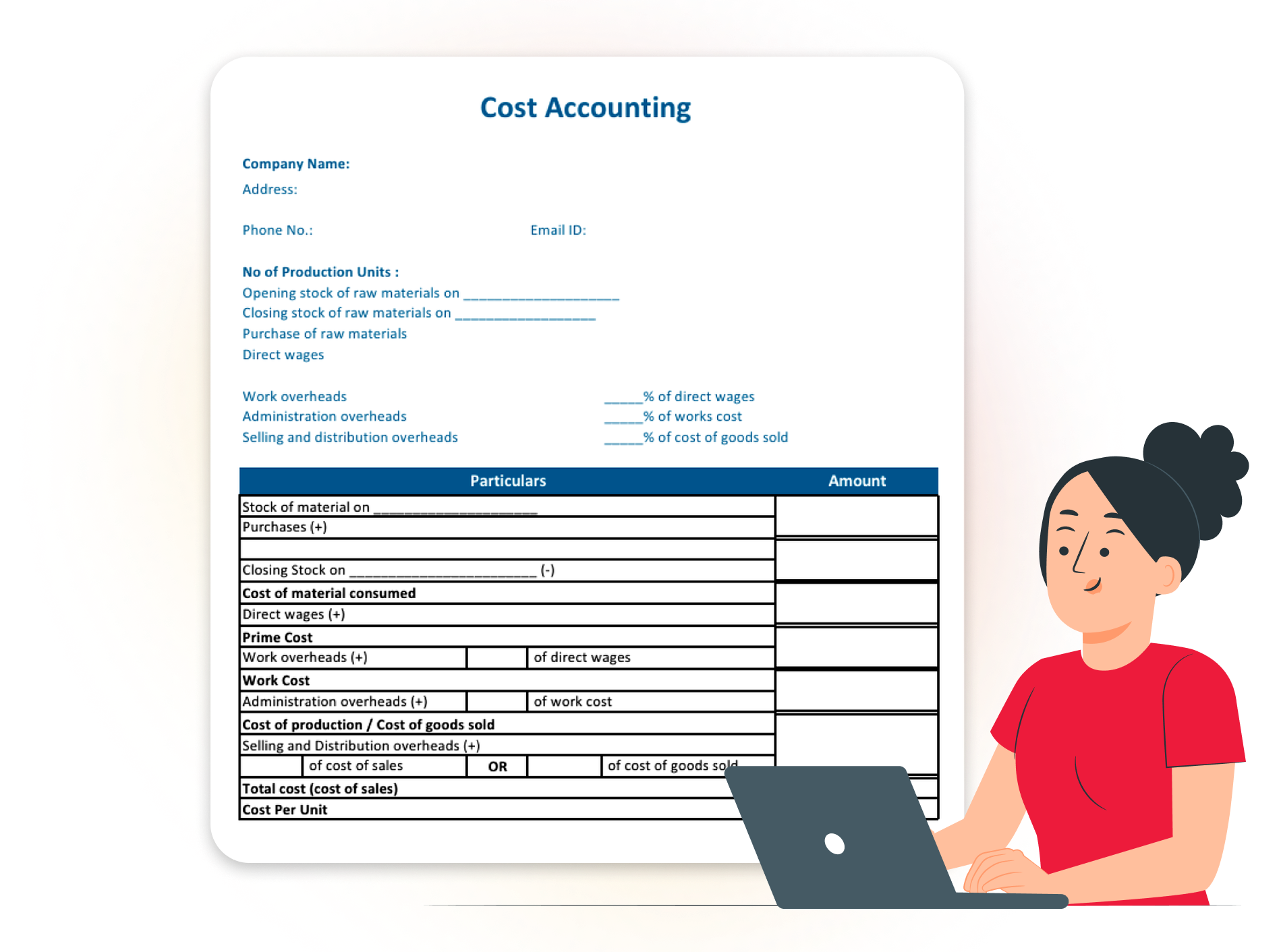 Cost Accounting Format