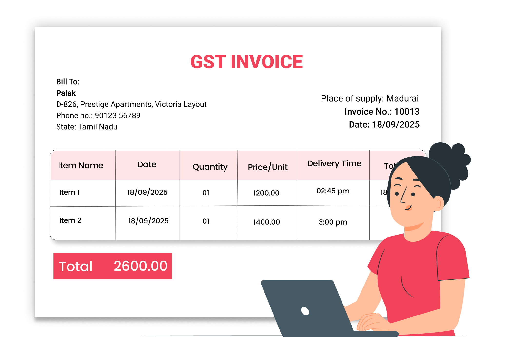 create GST and non GST invoice