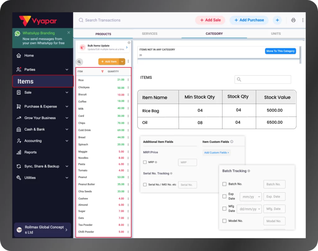 Custom and Automated Inventory Management
