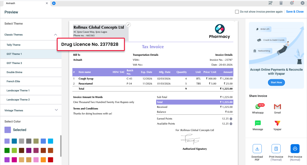 GST invoicing pharmacy billing software