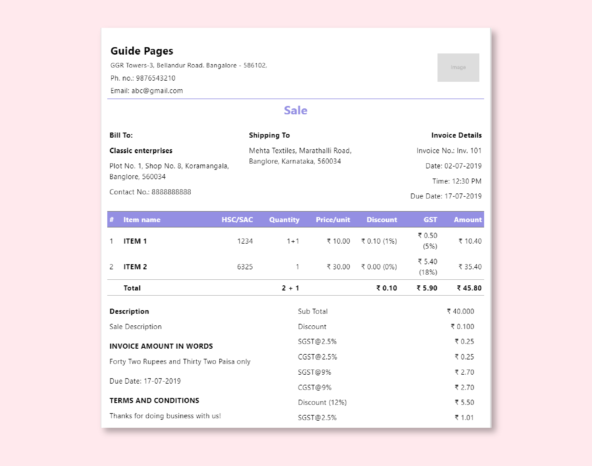 Invoice Customization Hero Image