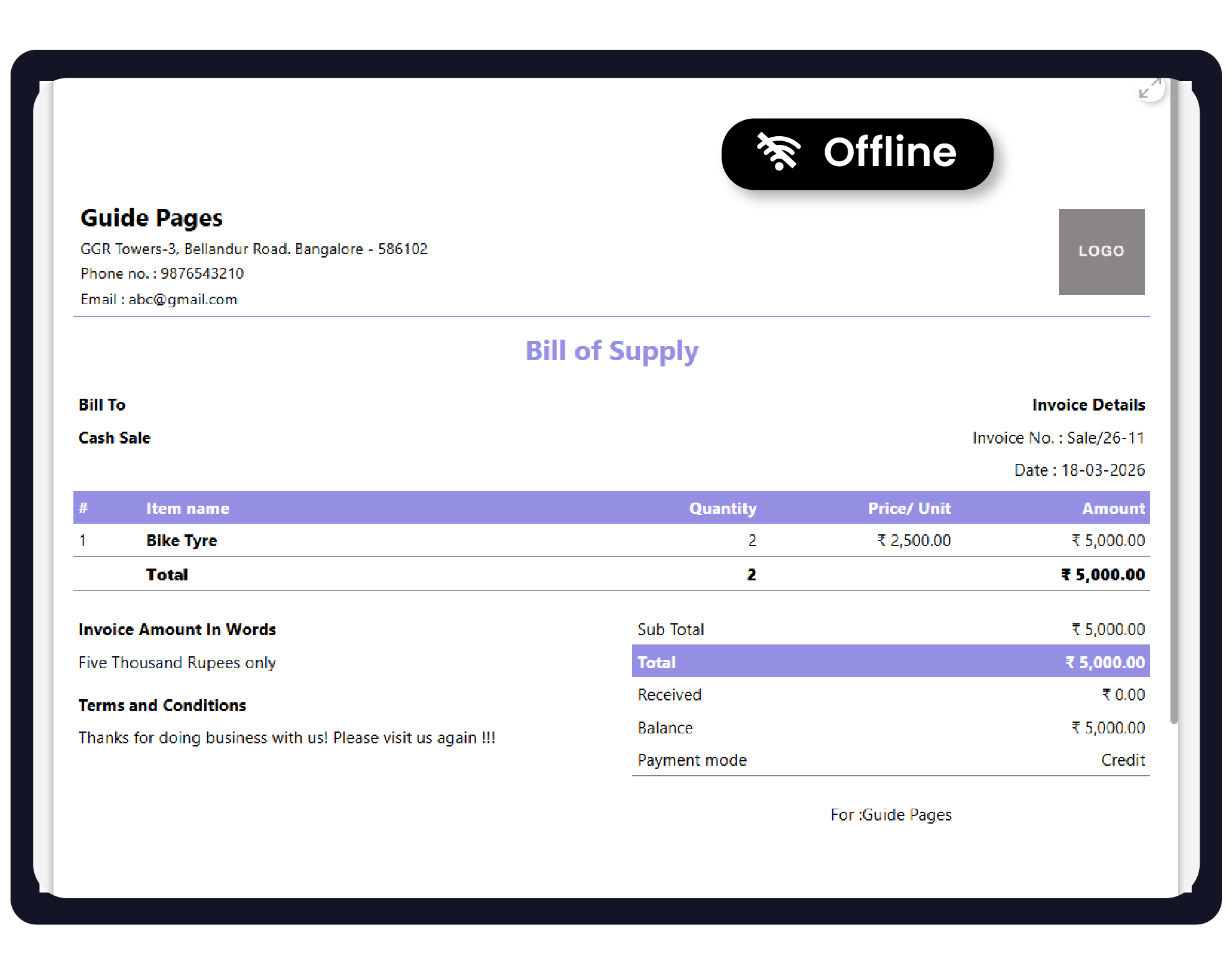 Make Bills Offline Guide Hero Image