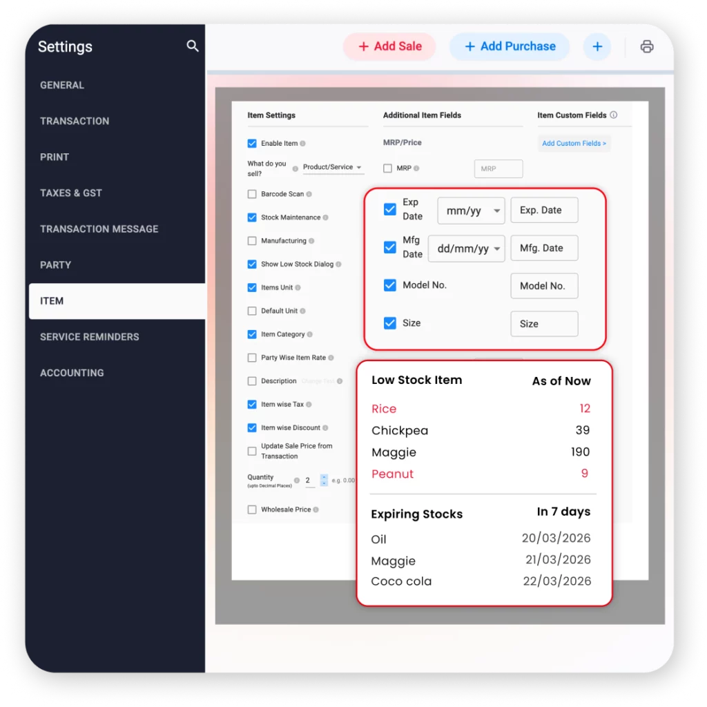 Monitor Expiry Dates and Alerts with Vyapar Inventory Management Software