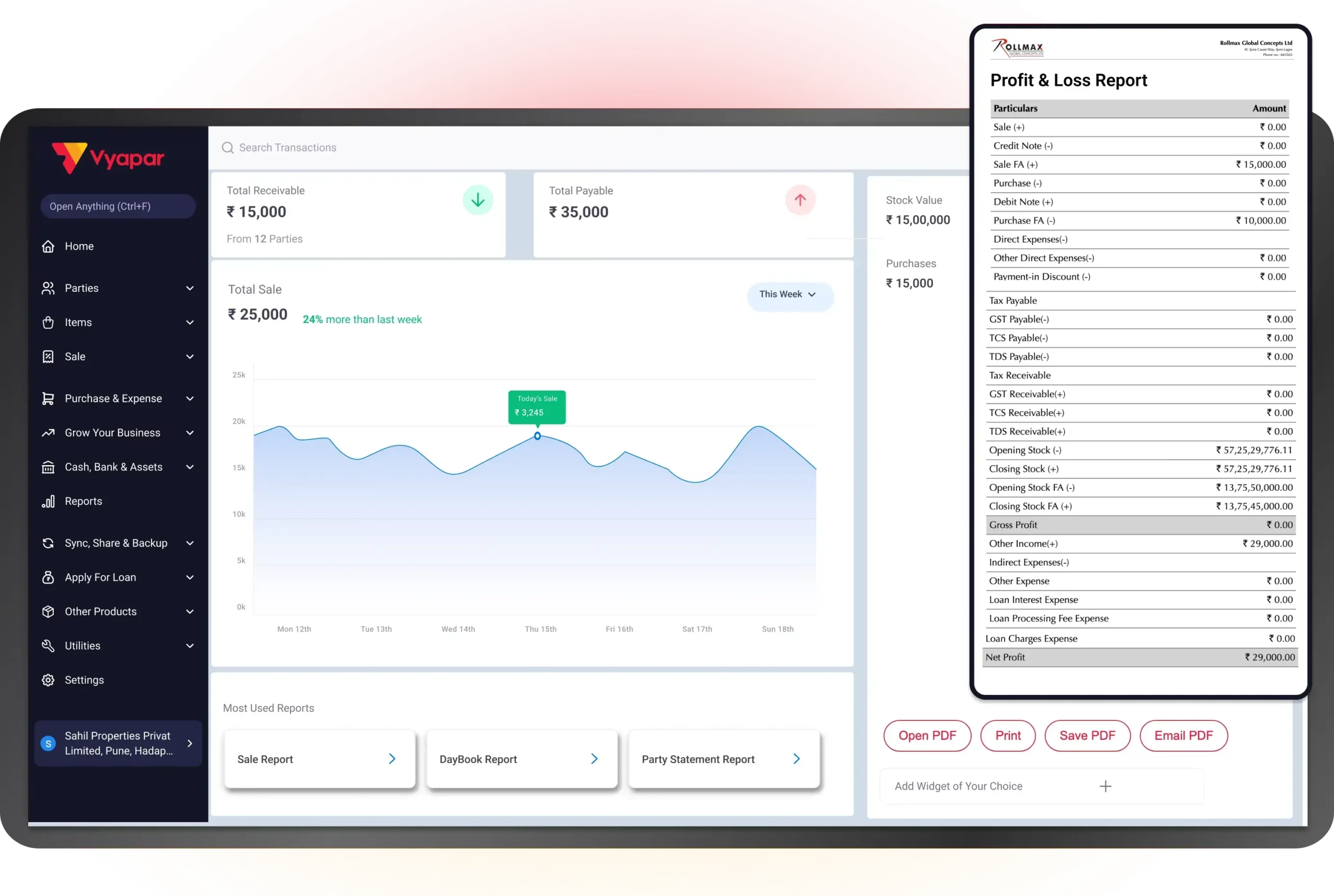 automated accounting dashboard with automated reports