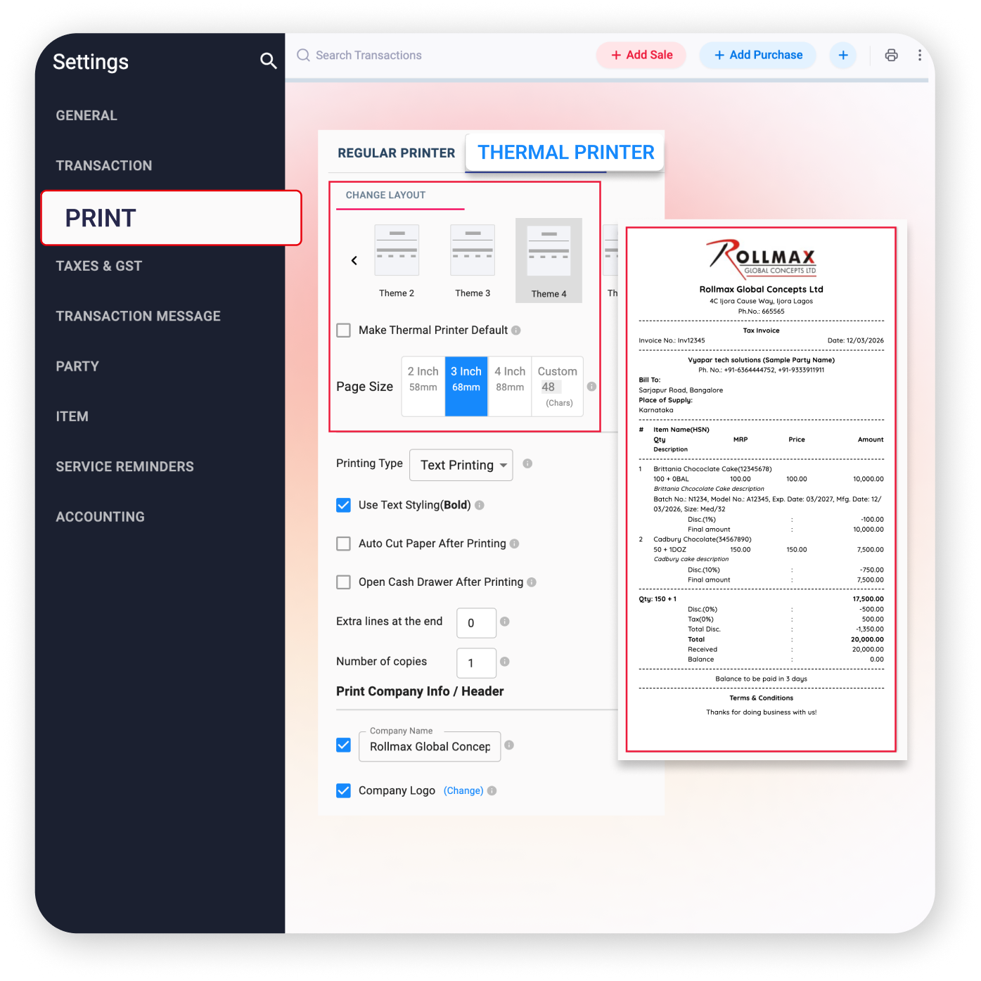 POS Printer Integration