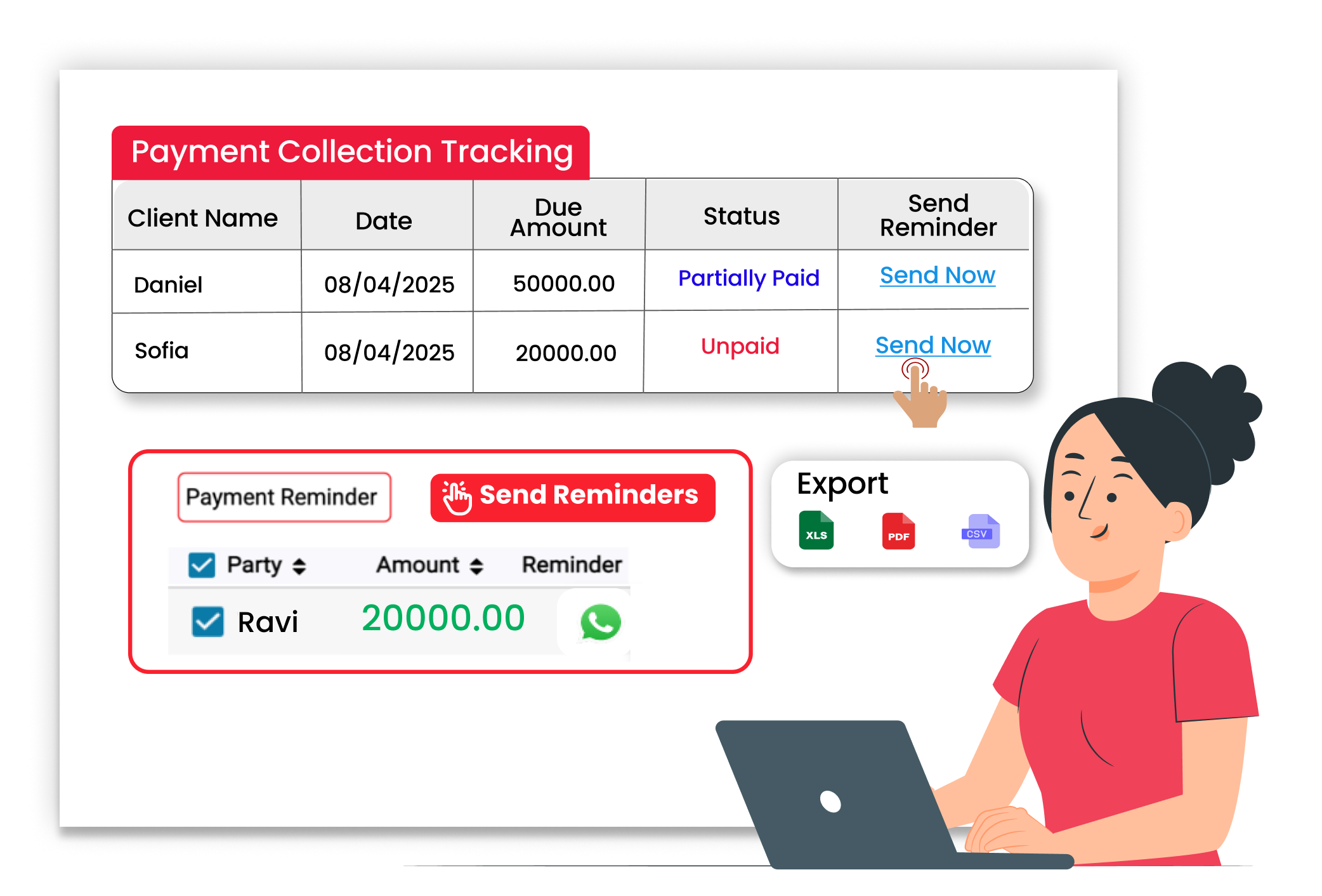 Payment Reminders & Track Transactions