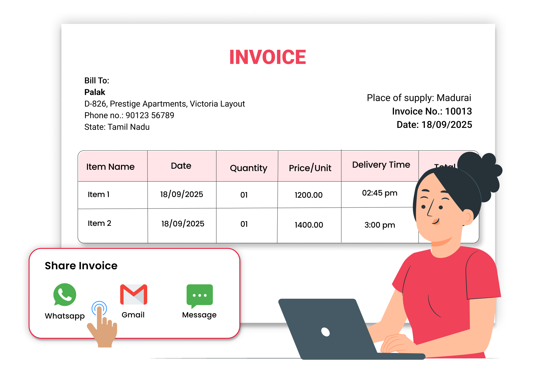 share invoice instantly