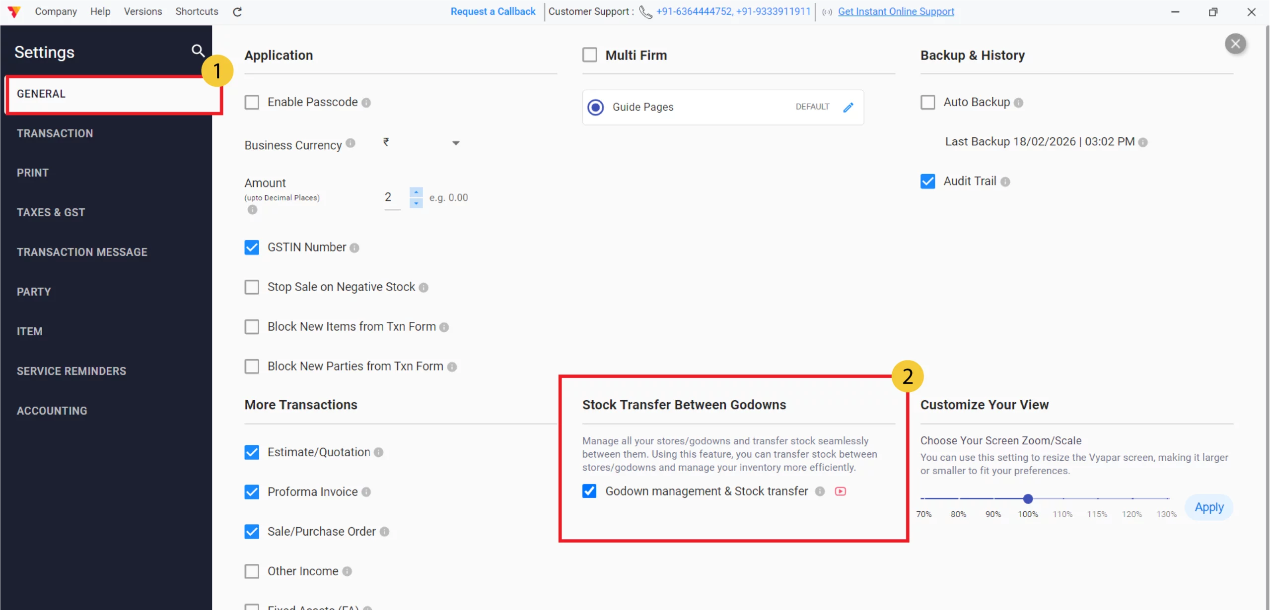 Enable via General Settings