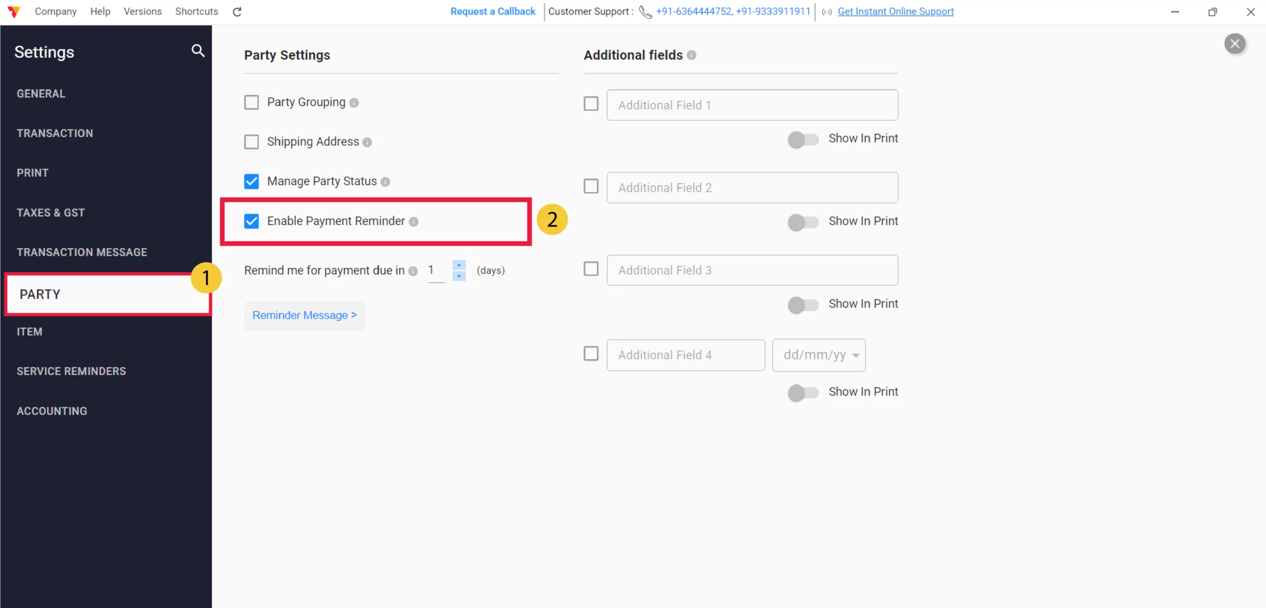 Enable via Party Settings