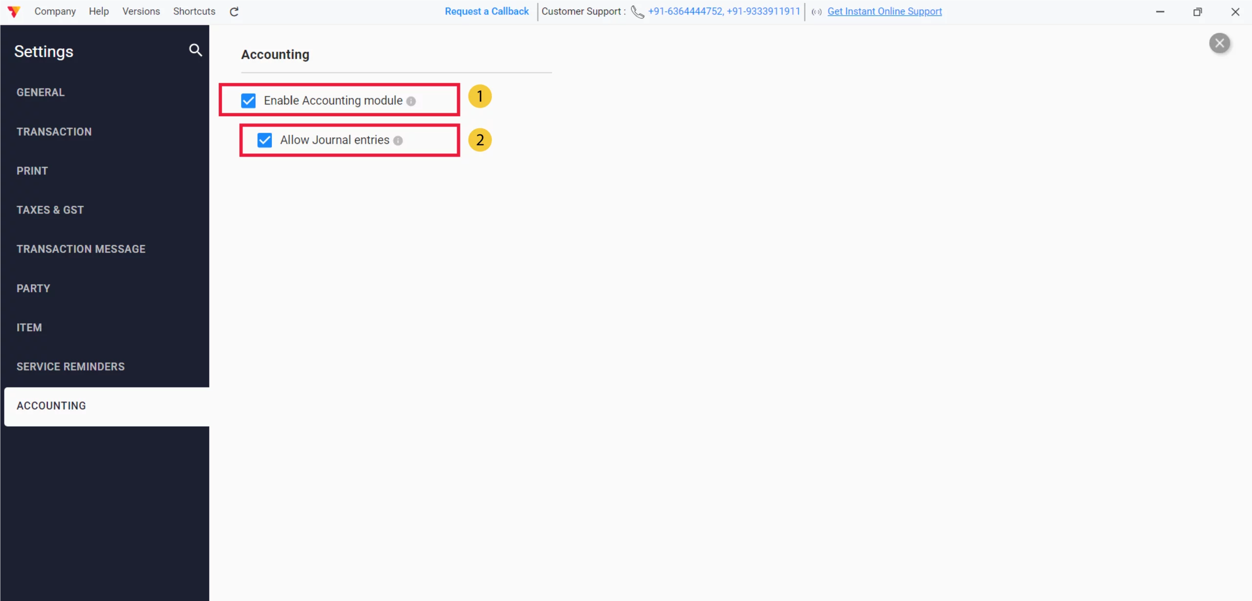 Activate Journal Entries