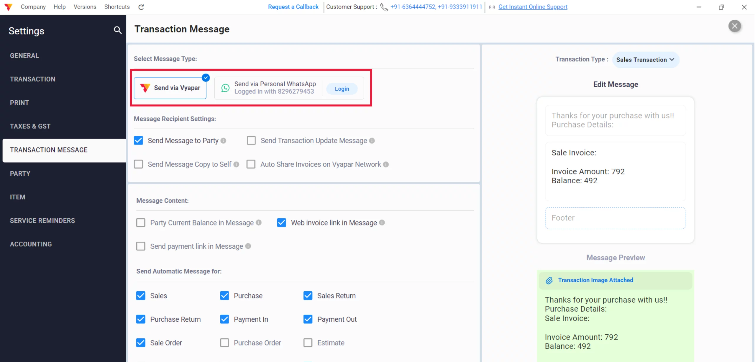 Choose Sending Method