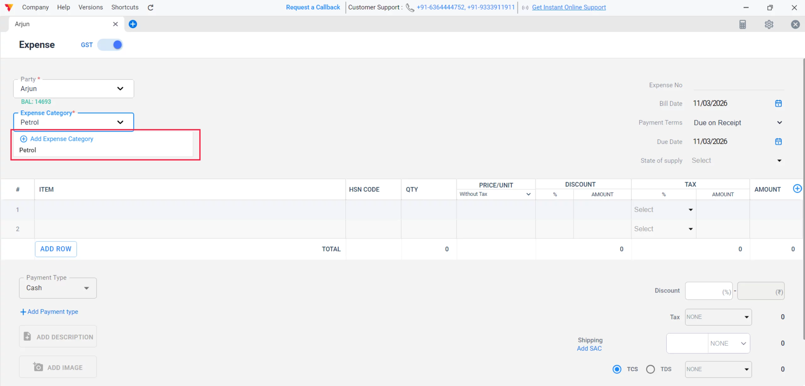 Categorize Expense Type