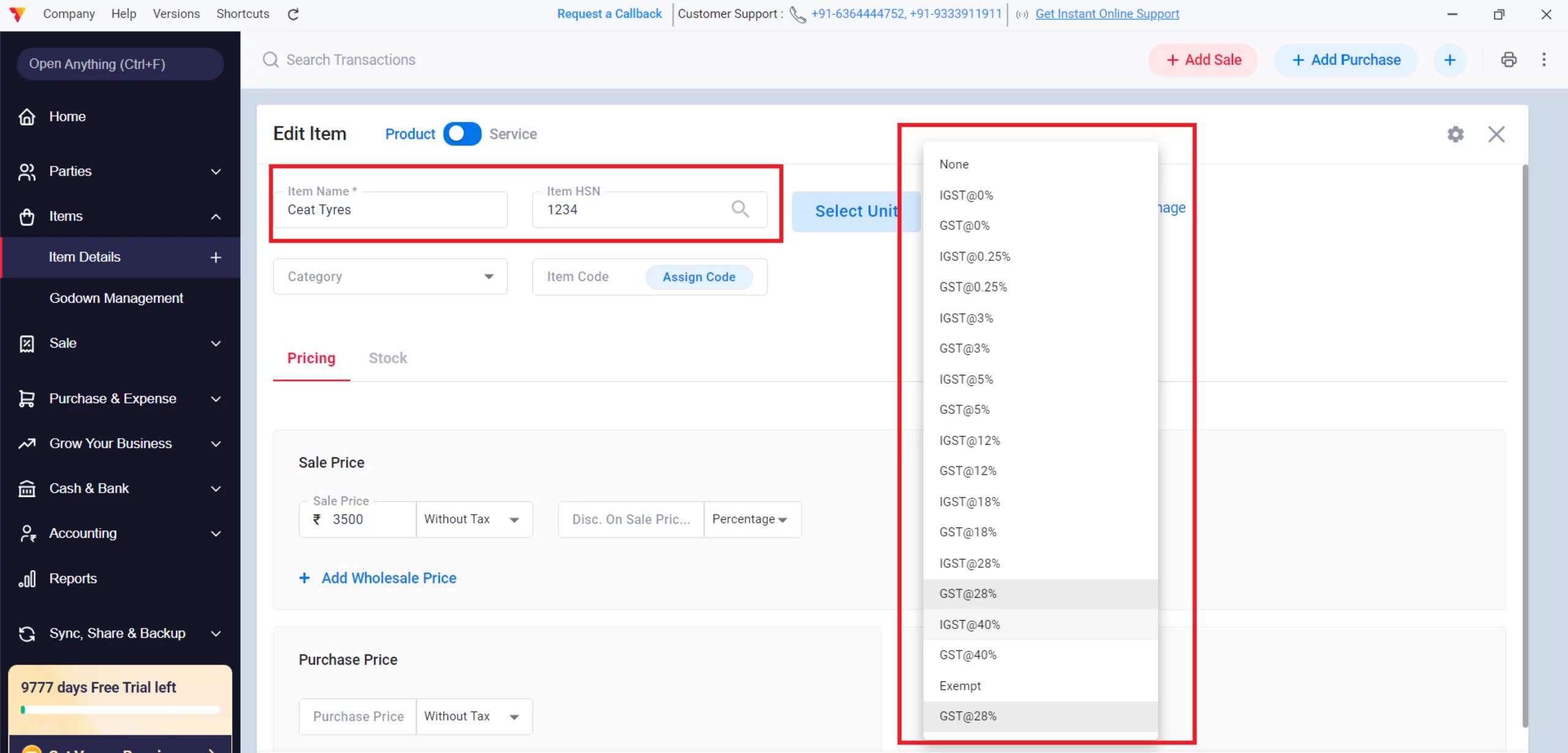  Assign Item-Wise Tax Rates 
