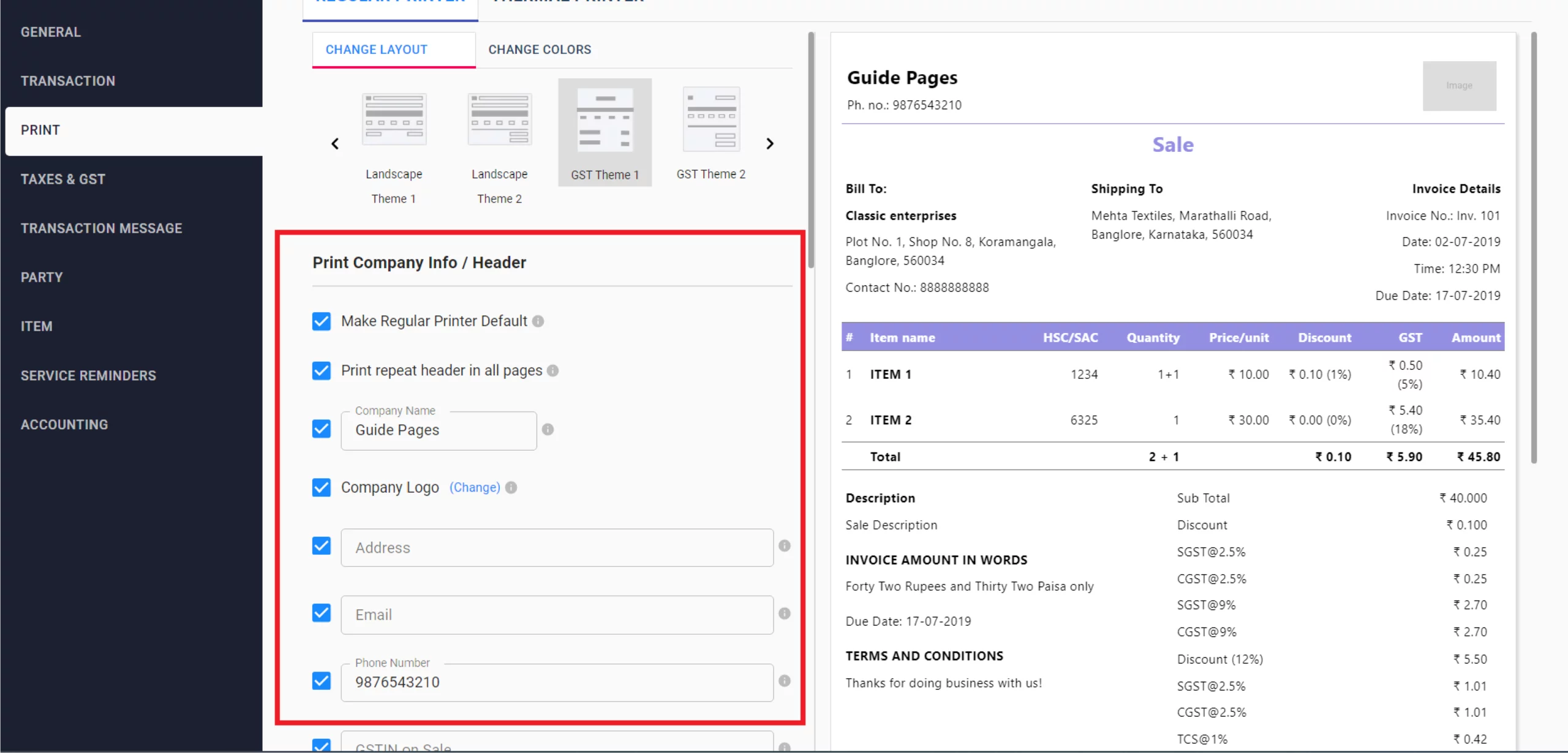 Printer Configuration
