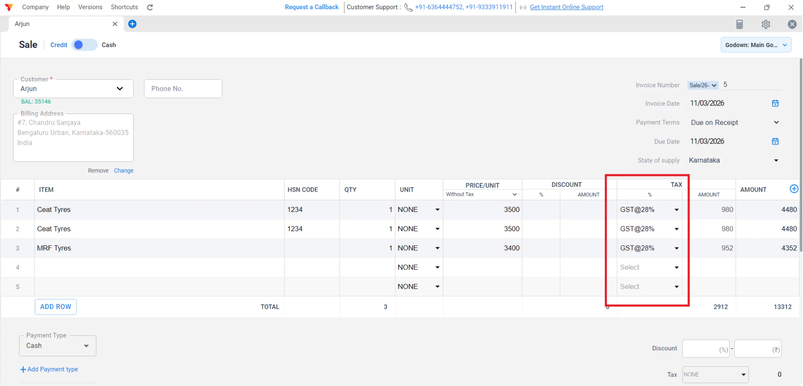 Generate GST Sales Invoices