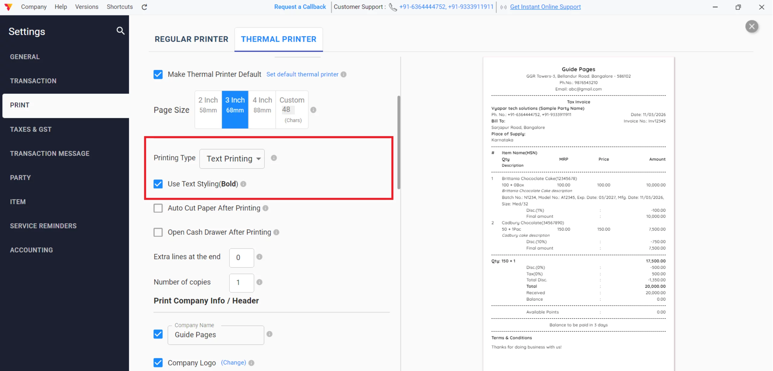 Setup Thermal Printer