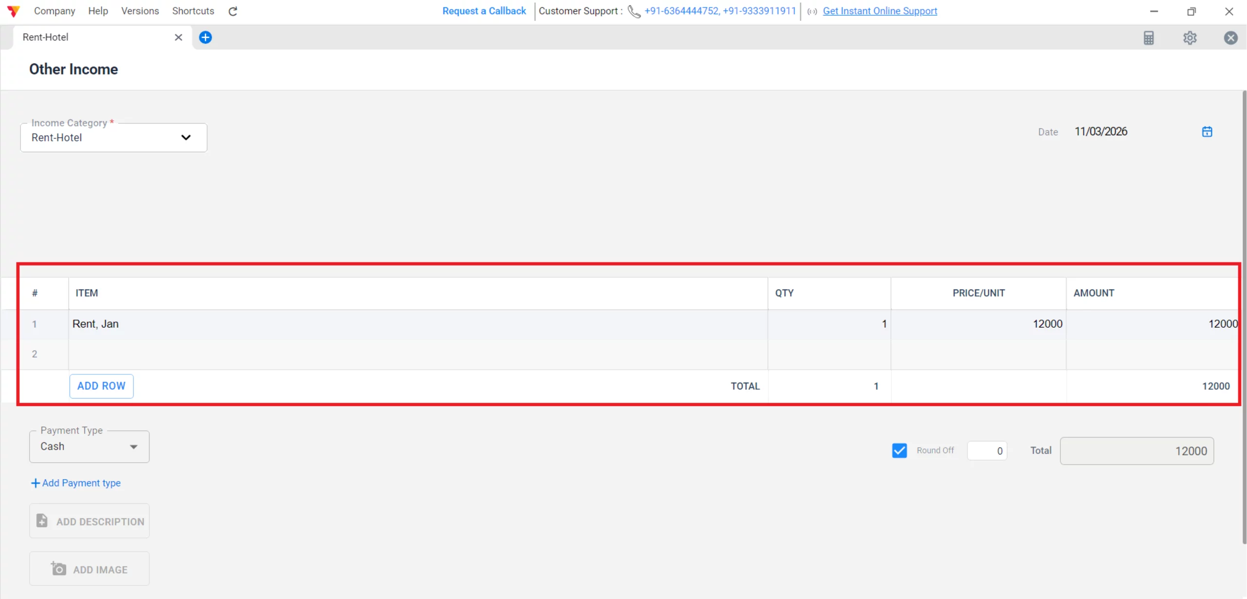 Enter Transaction Details