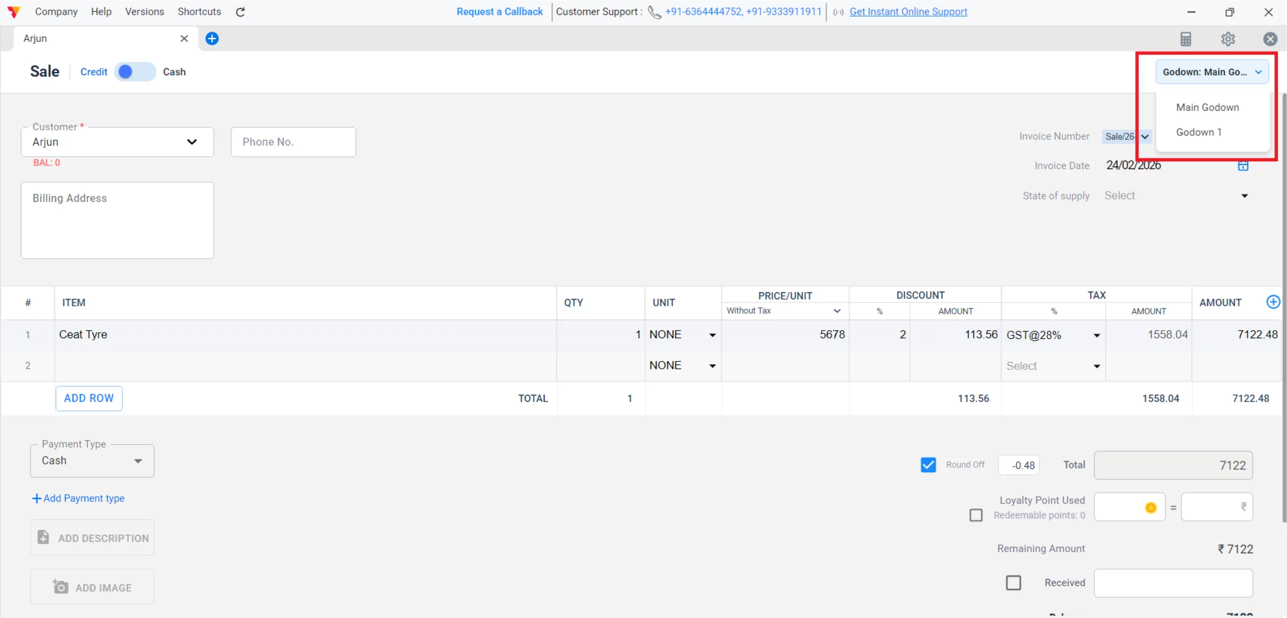 Assign Stock to Godowns 