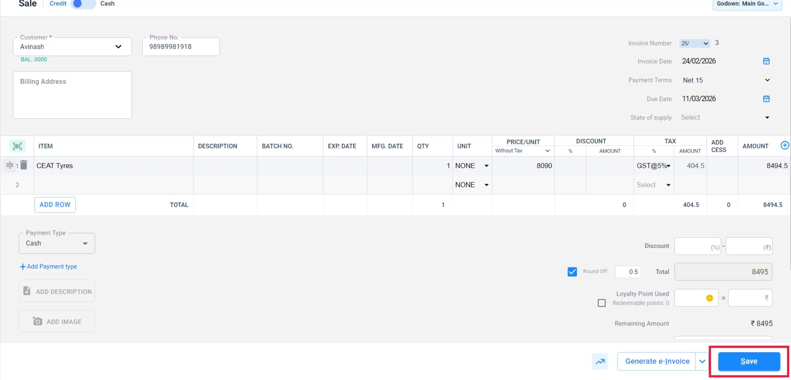 Save the Invoice