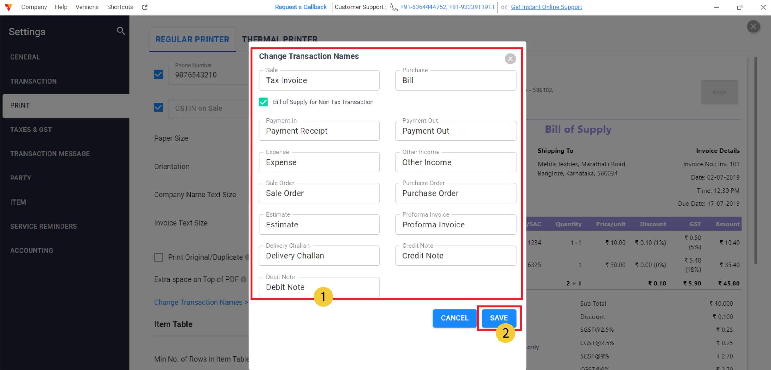 Change Transaction Name
