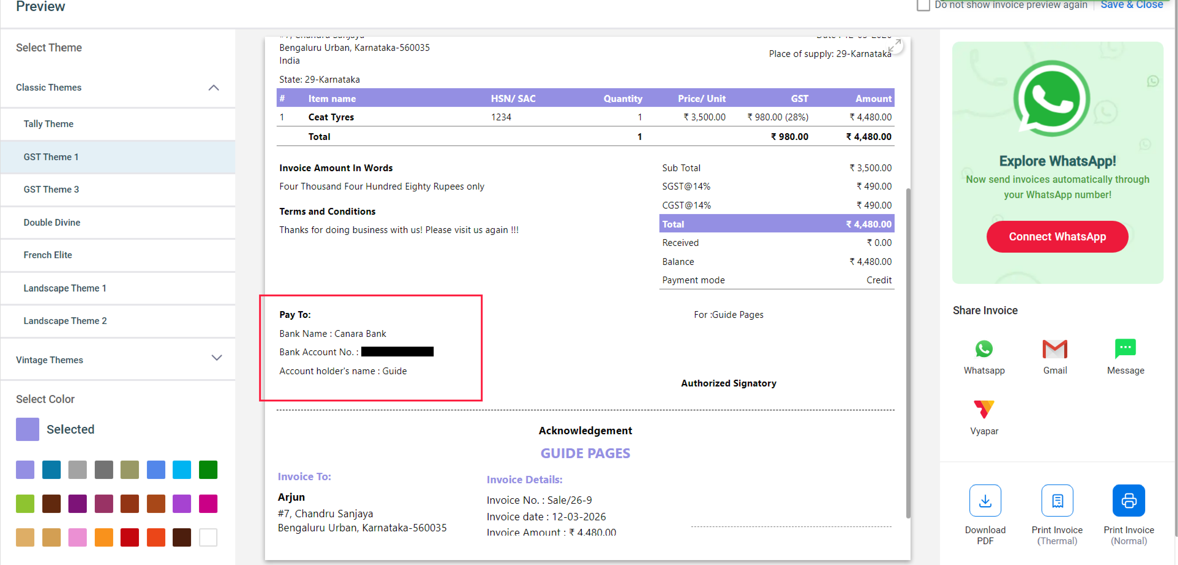 Verify on Invoice