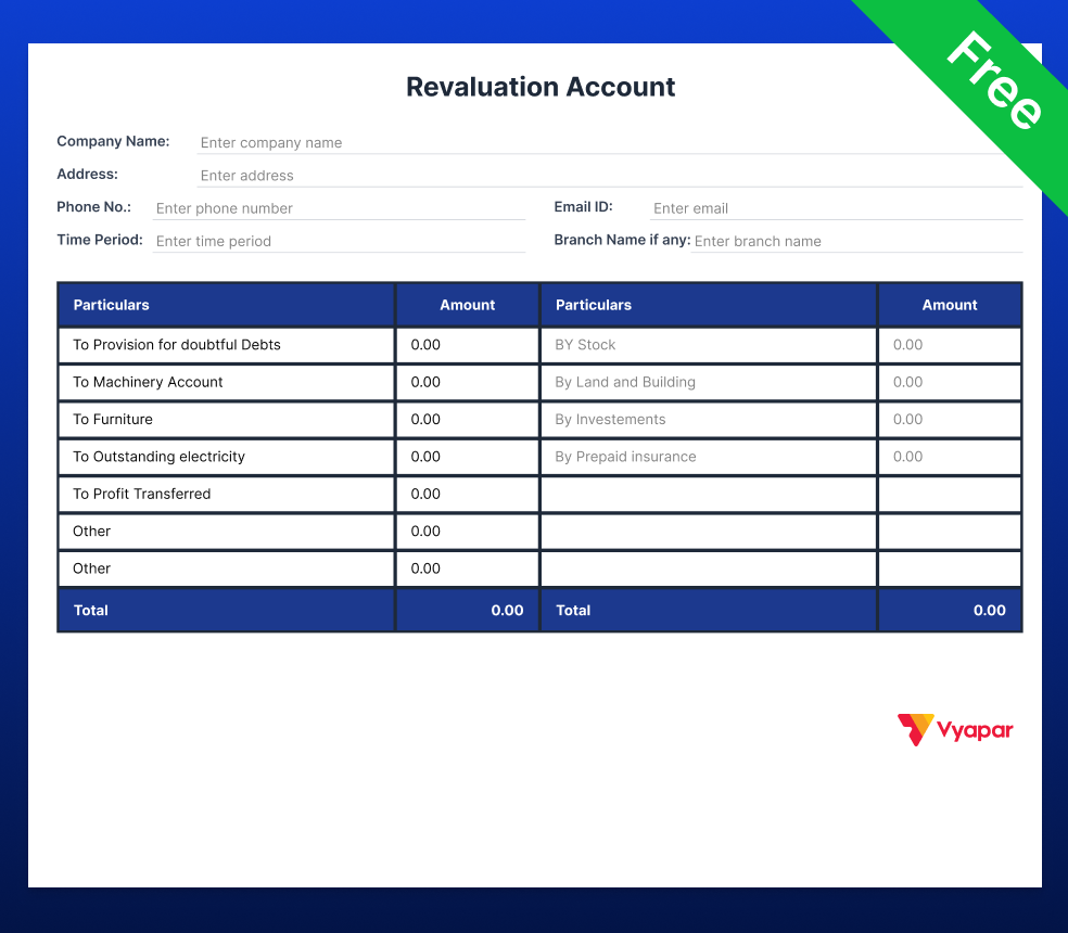 Revaluation Account Format in Word