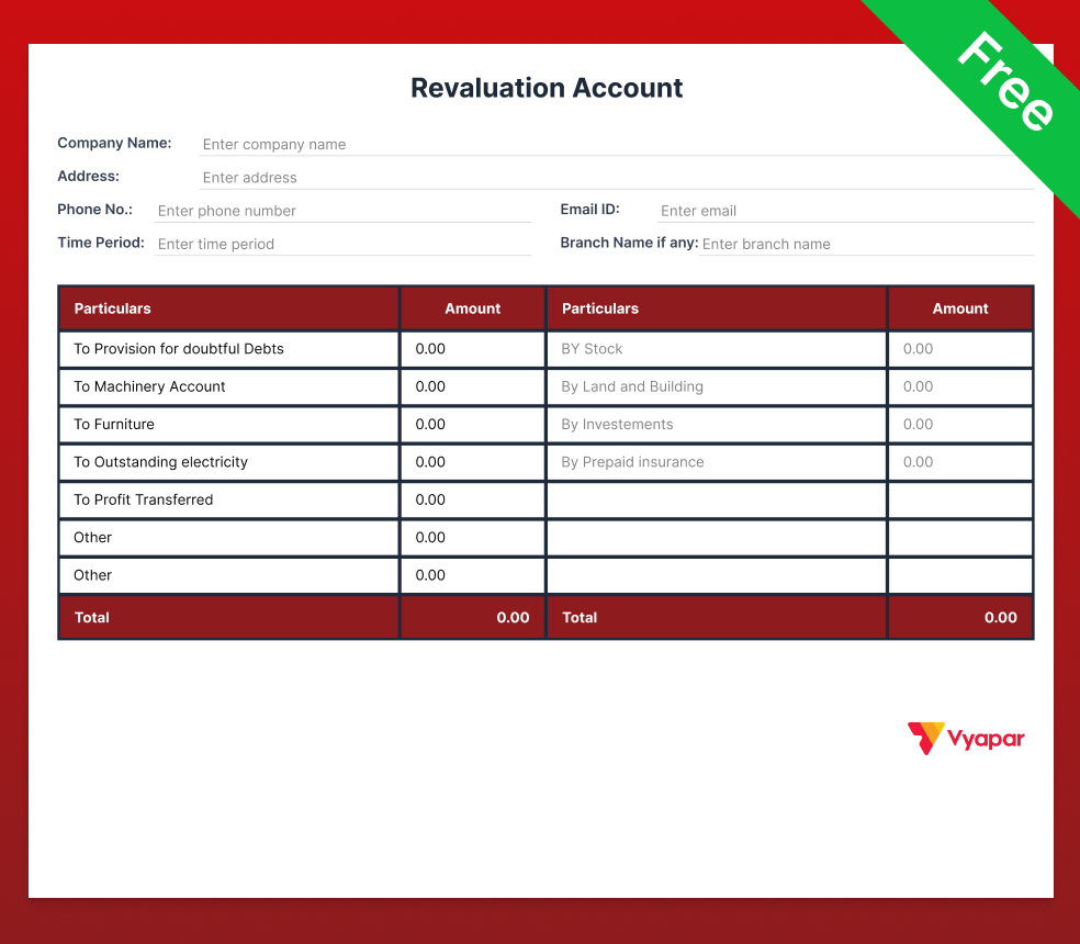 Revaluation Account Format in Word