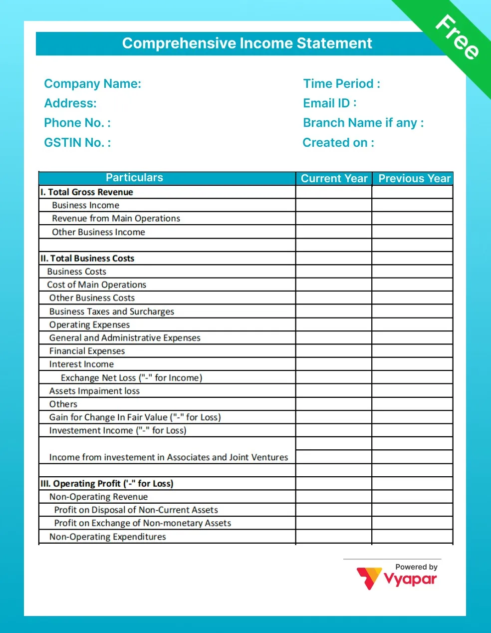 Comprehensive Financial Statement in Word