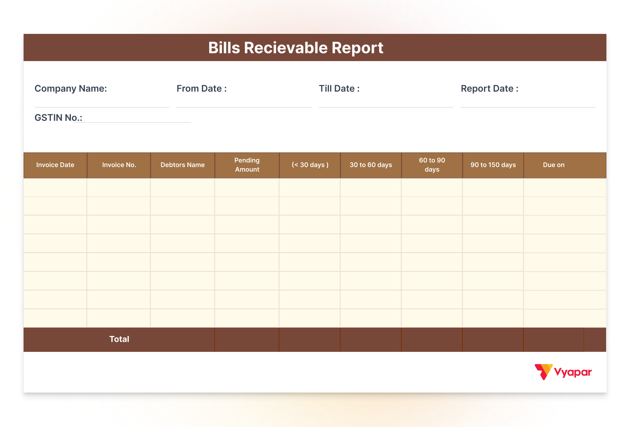 Bills Receivable Book Format Hero Image