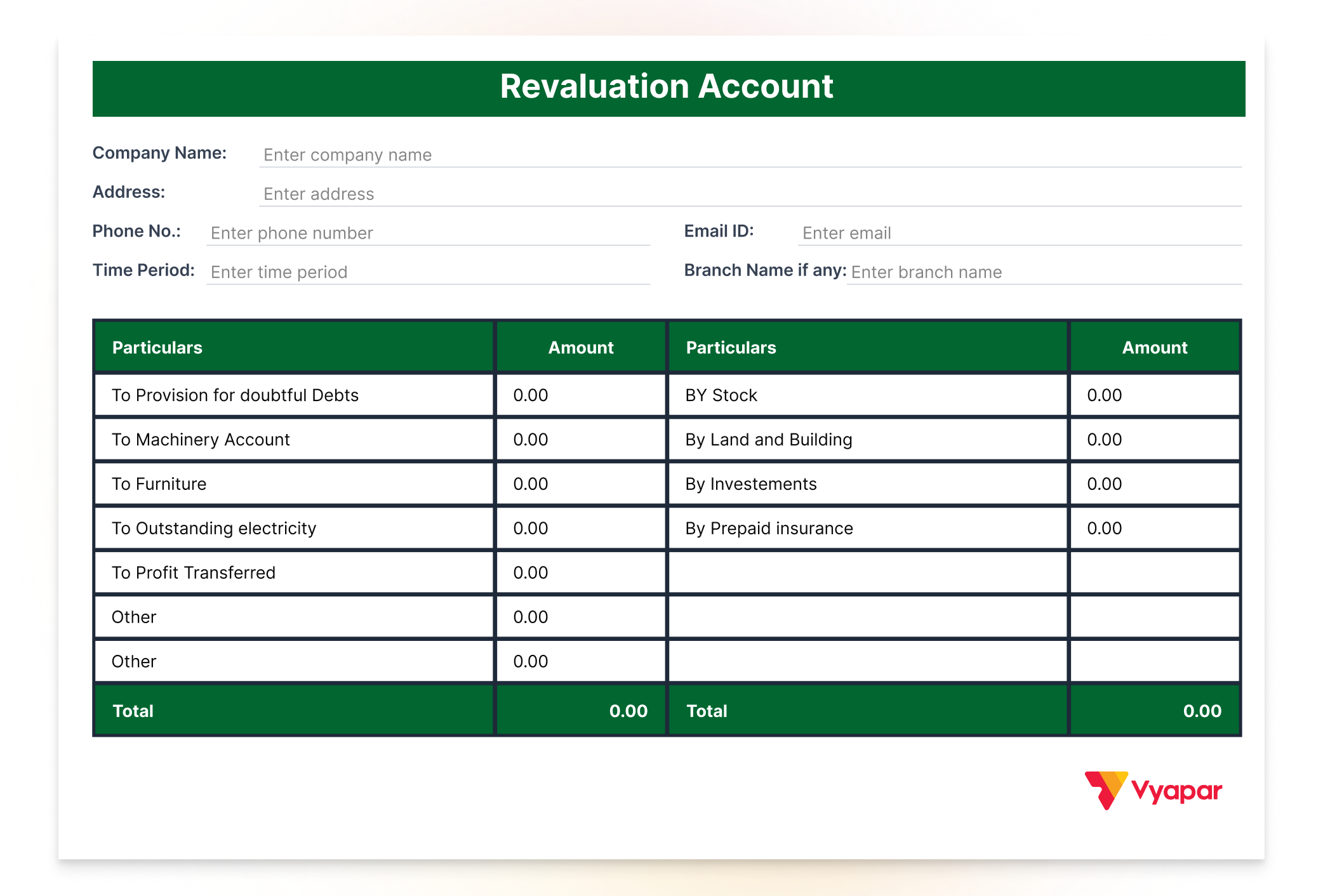 Revaluation Account Format Hero Image
