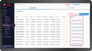 One click to convert orders into Invoices