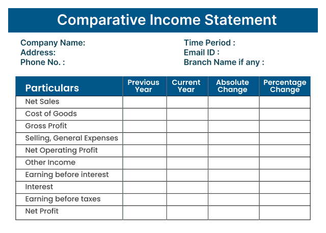 Comparative Income Statement format