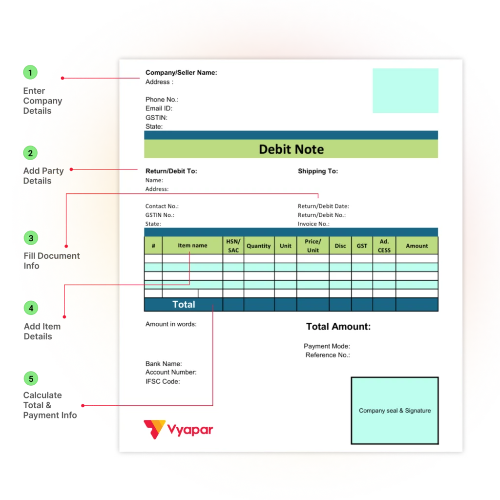 How to create Debit Note Format in GST
