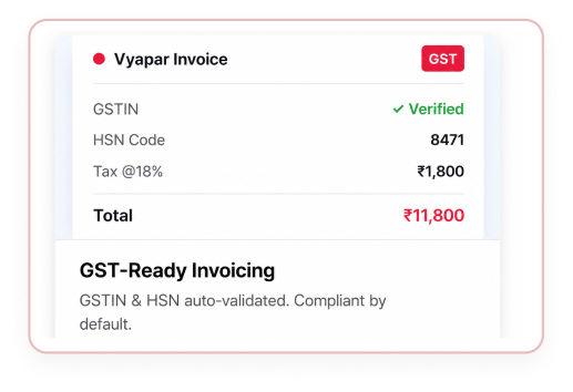 GST-Ready Invoicing feature