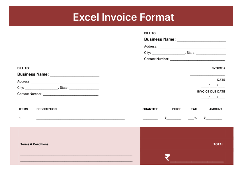 Excel invoice format
