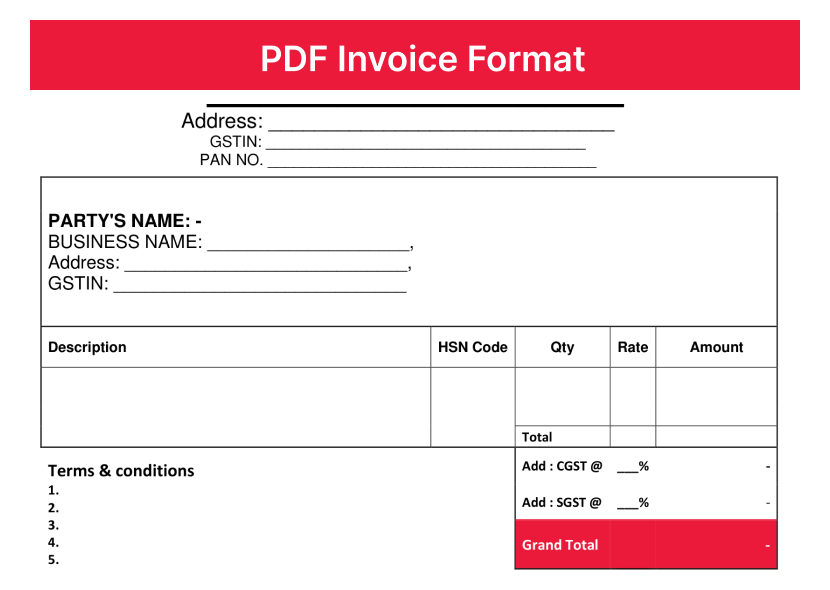 PDF Invoice format